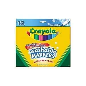  Crayola Broadline Washable Markers 12 Assorted Colors 