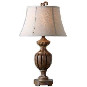  Brockton Antiqued Pecan Wood Lamp