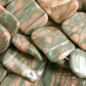  NATURAL CHINESE RIVER STONE RECTANGLE WAVE BEADS 16 