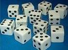 Nice Bulk Lot of 12 New White 6 Sided Board Game Dice
