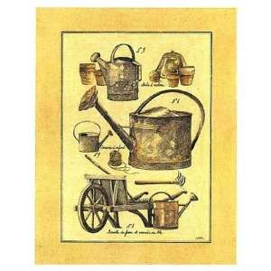  Arrosoirs et brouette by Laurence David 14x18 Kitchen 