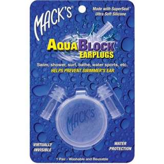 Macks AquaBlock Ear Plugs Clear swimming Adult M1131 033732011310 