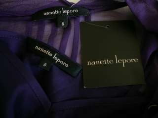 Nanette Lepore Swashbuckler Silk Dress 8 10 M UK 12 14 NWT $278 Purple 
