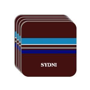 Personal Name Gift   SYDNI Set of 4 Mini Mousepad Coasters (blue 