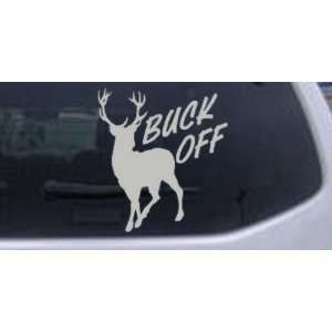 Silver 24in X 21.8in    BUCK OFF Hunting And Fishing Car Window Wall 