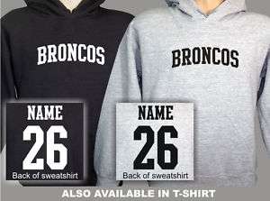Denver Broncos Hooded Sweatshirt Custom Name & Number  