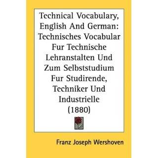 Technical Vocabulary, English And German Technisches Vocabular Fur 