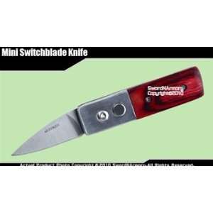  Mini Switchblade Knife w/ Wood Handle 1.95 Long Blade 