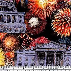   Wide Capital Fireworks Back Fabric By The Yard Arts, Crafts & Sewing