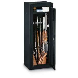 Stack   On 14   gun Cabinet with Top Box Black Finish 