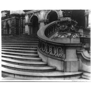 Detail of steps of the Library of Congress,Jefferson Building,Neptune 