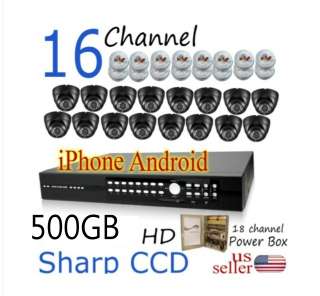 channel cctv surveillance security dvr camera system w 500gb hd