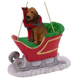  Bloodhound in a Sleigh Christmas Ornament