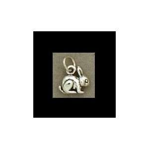 Sterling Silver Charm .375 in Bunny Rabbit Jewelry