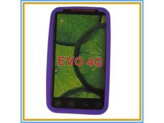 Silicone Silicon Case Skin For HTC EVO 4G Purple 9526  