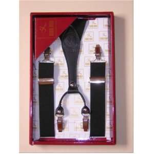   Suspender Braces Black with Leather Junction Suspender Braces Beauty