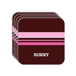 Personal Name Gift   BURRY Set of 4 Mini Mousepad Coasters (pink 