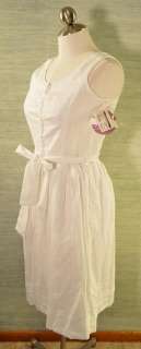 Julip by Strasburg Womens White Cotton Linen Sundress Dress Size M 