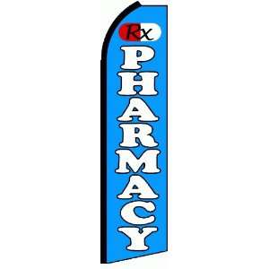  RX Pharmacy Blue Extra Wide Swooper Feather Business Flag 