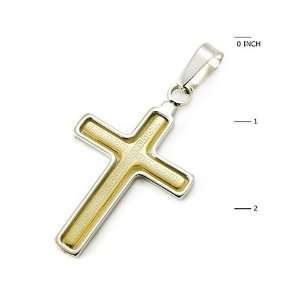   Steel Gold Plated Greek Key Mens Cross Pendant TrendToGo Jewelry