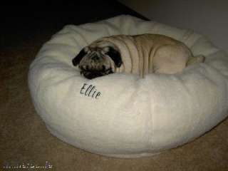 SNUGGLE BALL DOG BED FLEECE CHOOSE COLOR + PERSONALIZED  