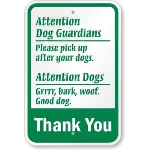  Attention Dog Guardians, Please Pick Up After Your Dog Diamond 