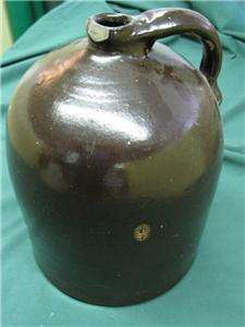 ANTIQUE BEEHIVE BROWN STONEWARE OLD SIDEARM WHISKEY JUG COUNTRY 