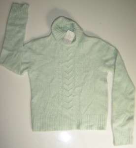 Delias Soft Light Green Angora Rabbit Hair Turtleneck Sweater Size S 