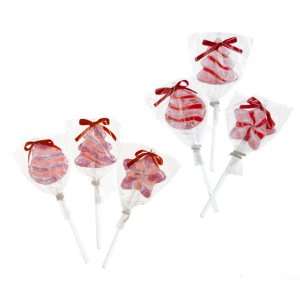 Pack of 24 Sugar Town Pink & Red Gumdrop Star Tree Lollipop Christmas 
