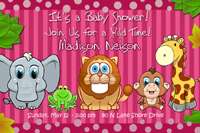 JUNGLE SAFARI ZOO 1ST BIRTHDAY PARTY INVITATION BABY SHOWER CUSTOM 