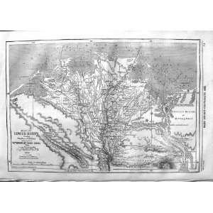    1859 MAP LOWER EGYPT RAILWAY ISTHMUS SUEZ CANAL