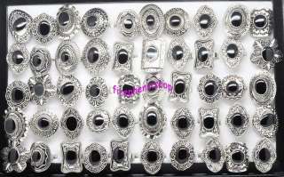 wholesale lots bulk 20 Tibet silver natural stone rings  