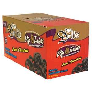 Pure De Lite Dip & Twists Chocolate Covered Pretzels, Dark Chocolate 
