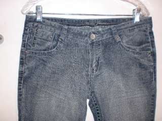 MUDD Jrs sz 7 Gray Black Boot Cut Stretch Blue Jeans  