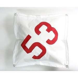  Ella Vickers DPLW White Sailcloth Red Number Deck Pillows 