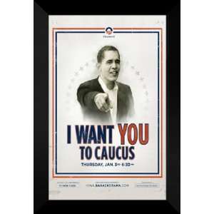   Obama 27x40 FRAMED (Iowa Caucus) Campaign Poster