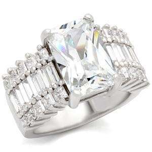 Hot Gorgeous 4 Carat AAA Quality CZ Right Hand Ring Platinum Tone 