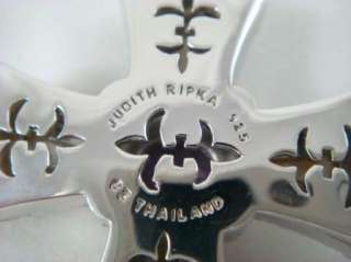 Judith Ripka Double Strand Onyx Sterling Maltese Amethyst MOP Cross 