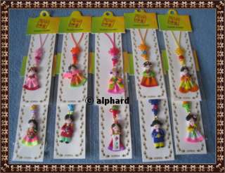 Youre watching Korean Traditional Doll Cellphone strap 10pcs(1set 