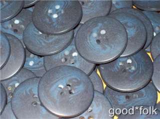 12 Buttons, 1 (25mm) Blue on Navy Blue Swirls, w/ridge  
