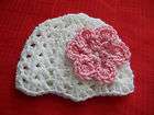 reborn dolls handmade crocheted hat white pink 