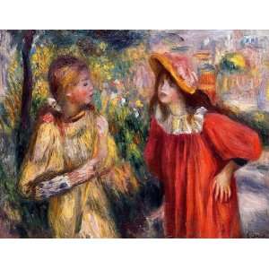 Oil Painting The Conversation Pierre Auguste Renoir Hand Painted Art 