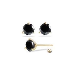  1/4 (0.21 0.27) Cts Round AA Black Diamond Stud Earrings 