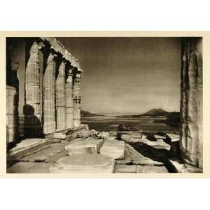  1935 Poseidon Temple Columns Cape Sounion Greece Attica 