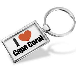 Keychain I Love Cape Coral region Florida, United States   Hand 