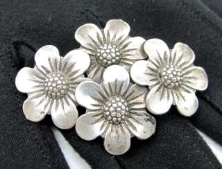 Vintage BEAU STERLING Brooch Floral Posies Figural Silver Pin  