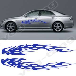 Red Fire Flame Car Side Body Vinyl Tattoo Decal Sticker  