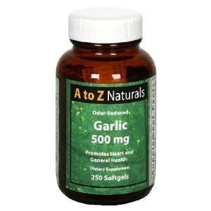  A to Z Naturals Garlic, 500 mg, Softgels, 250 softgels 