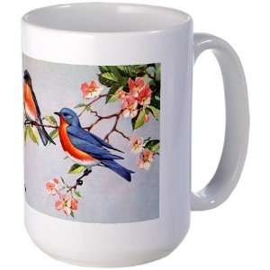 Eastern Bluebird Bird Vintage Large Mug by   