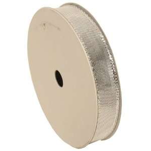  Silver 1/2 Wire Edged Ribbon spools   3 yard rolls   Sold 